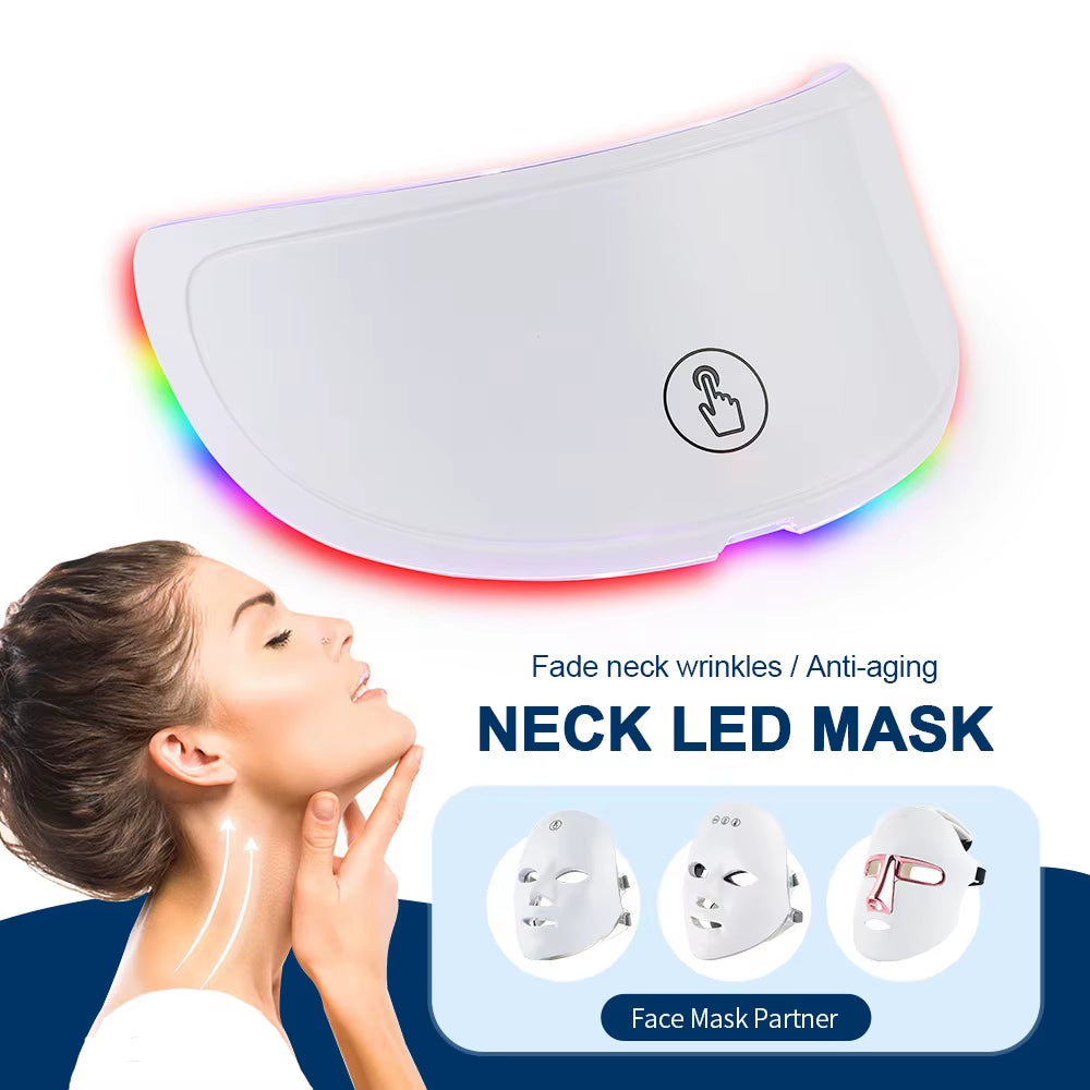 Máquina De Belleza Facial LED Inalámbrica De 7 Colores Photon Facial Cuello Piel Apretar Rejuvenecimiento Mascarilla Facial Para El Cuello